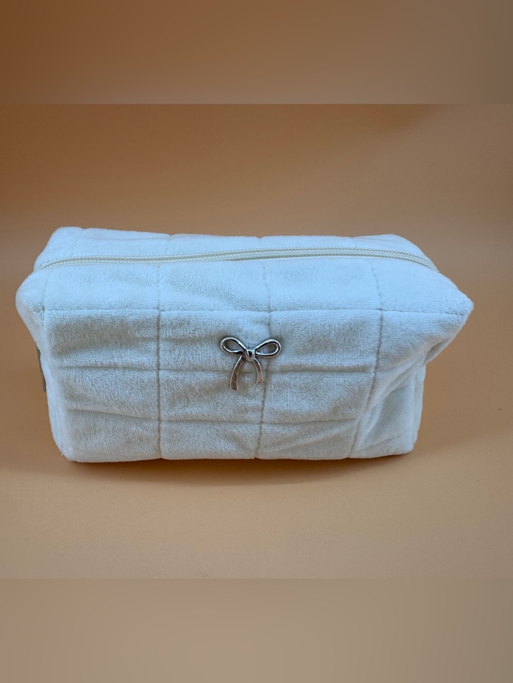 Wild Fable Target Quilted Bow Makeup Bag White